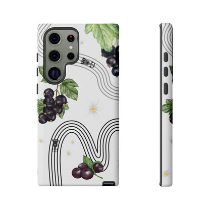 F1 Cadillac and Black Currants Phone Case, Trendy F1 Gift, Formula 1 Gift, Cute Fruit F1 Phone Case, Unique Phone Case