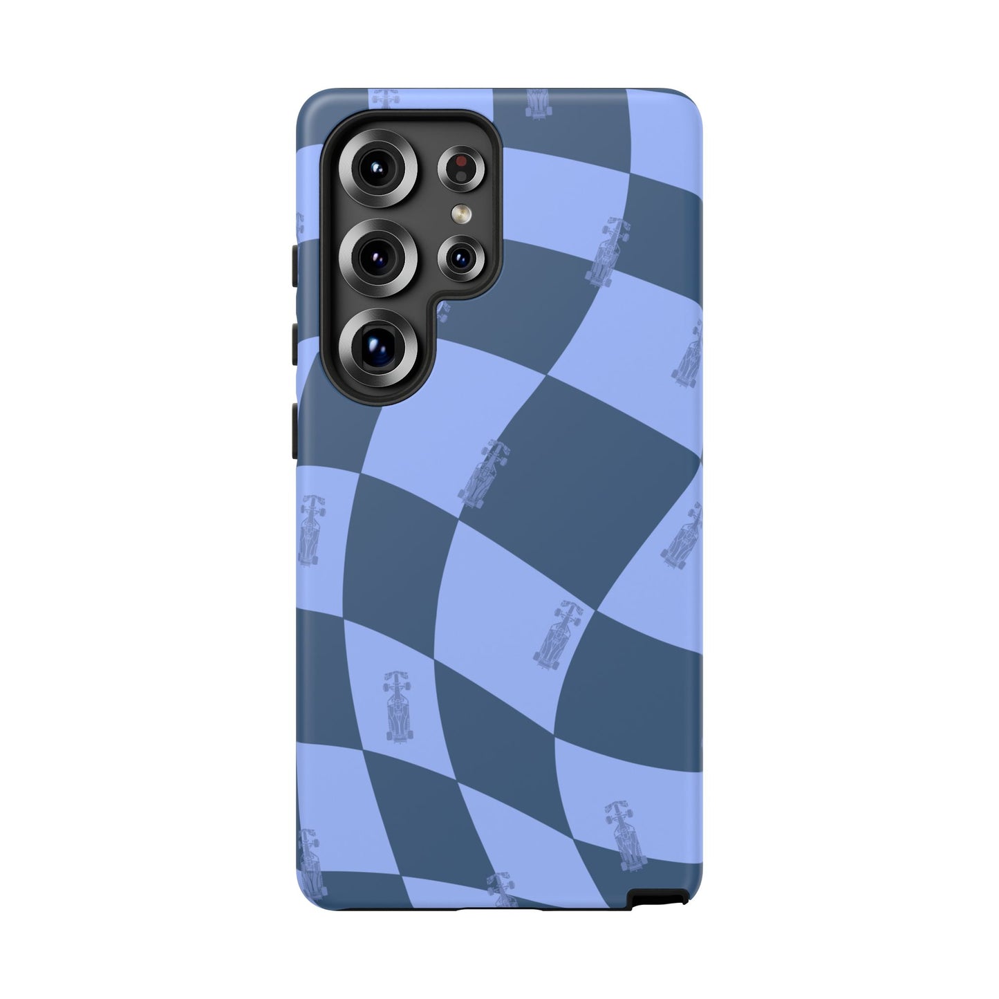 F1 Phone Case Blue Checkerboard Design, Trendy F1 Gift, Formula 1 Gift, Cute F1 Phone Case, Unique Formula One Phone Case