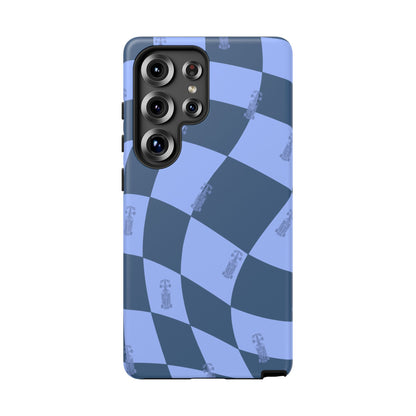 F1 Phone Case Blue Checkerboard Design, Trendy F1 Gift, Formula 1 Gift, Cute F1 Phone Case, Unique Formula One Phone Case