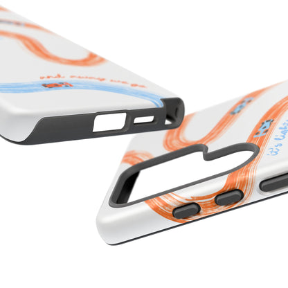 McLaren F1 Phone Case Orange and Blue Painted "its lights out and away we go", Trendy F1 Gift, Formula 1 Gift, Cute F1 Phone Case