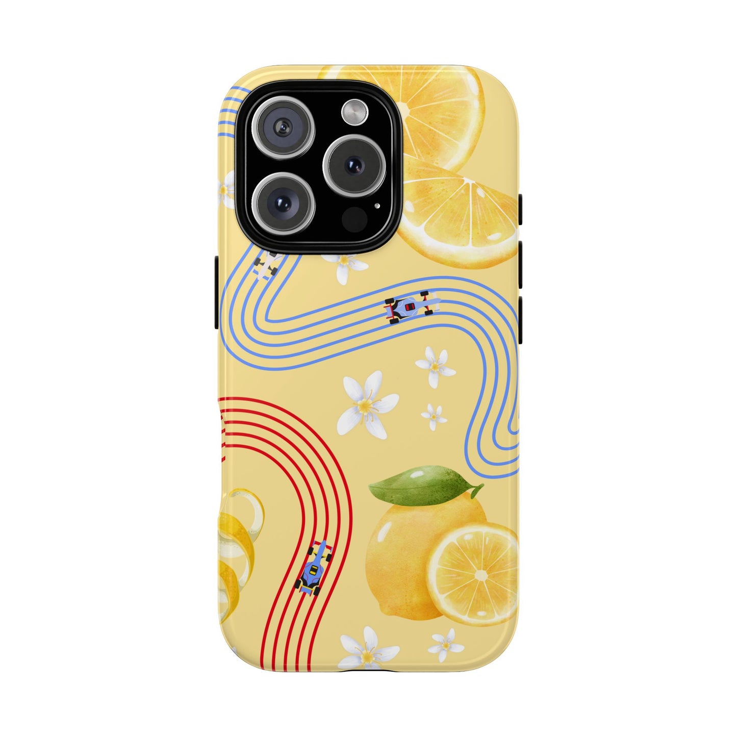 Yellow F1 Racing Bulls and Lemons Phone Case, Trendy F1 Gift, Formula 1 Gift, Cute Fruit F1 Phone Case, Unique Phone Case