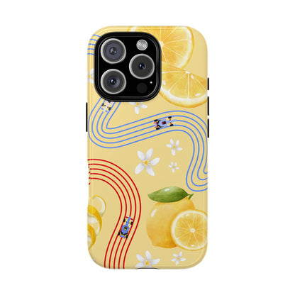 Yellow F1 Racing Bulls and Lemons Phone Case, Trendy F1 Gift, Formula 1 Gift, Cute Fruit F1 Phone Case, Unique Phone Case