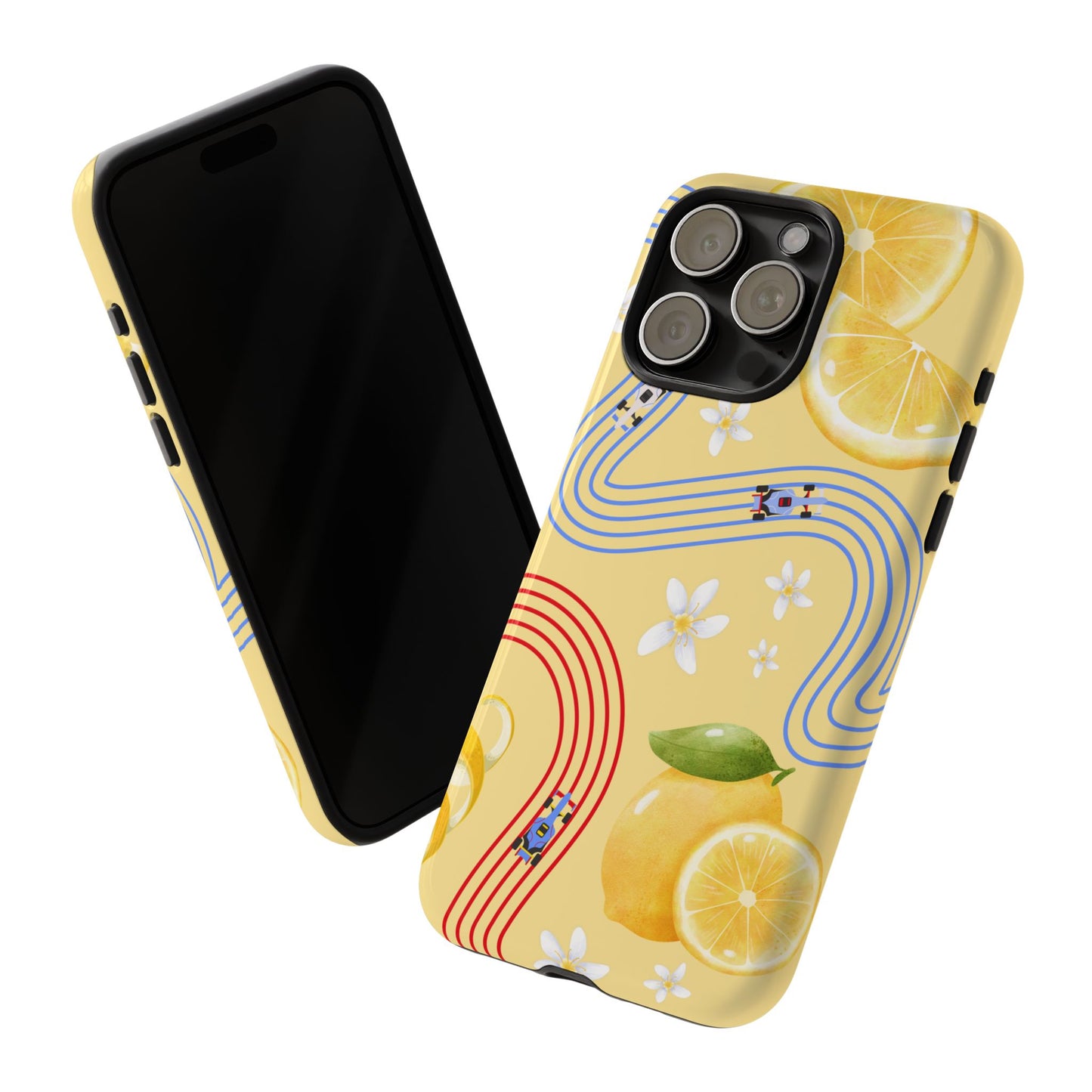 Yellow F1 Racing Bulls and Lemons Phone Case, Trendy F1 Gift, Formula 1 Gift, Cute Fruit F1 Phone Case, Unique Phone Case