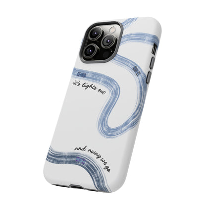 F1 Phone Case Blue Painted "its lights out and away we go", Trendy F1 Gift, Formula 1 Gift, Cute F1 Phone Case, Gift for F1 Fans