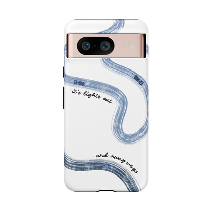 F1 Phone Case Blue Painted "its lights out and away we go", Trendy F1 Gift, Formula 1 Gift, Cute F1 Phone Case, Gift for F1 Fans