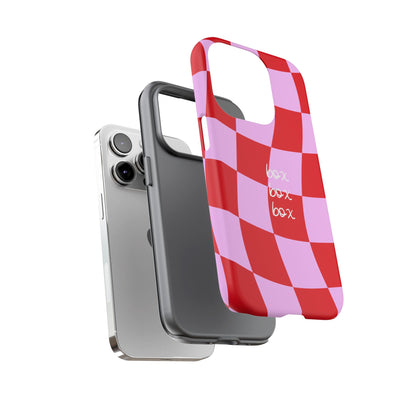 Pink and Red Checkered F1 Phone Case, Box Box Box F1 Phone Case