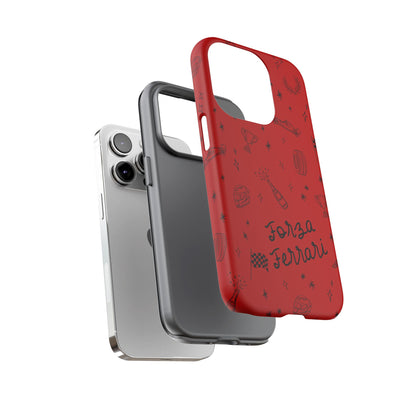 F1 Ferrari Racing Doodle "Forza Ferrari" F1 Phone Case Design