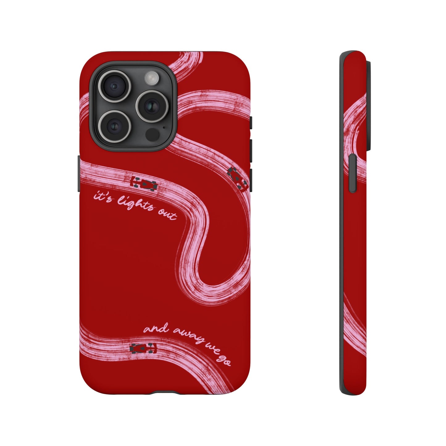 Red and Pink Lights Out F1 Phone Case Design, Trendy F1 Gift, Formula 1 Gift, Cute F1 Phone Case, Unique Formula One Phone Case