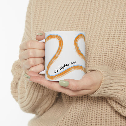 McLaren Orange Painted It's Lights Out and Away We Go Mug, Unique Gift for Coffee Lovers, Whimsical Formula 1 Gift