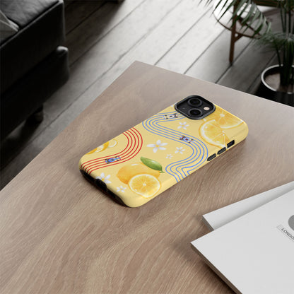 Yellow F1 Racing Bulls and Lemons Phone Case, Trendy F1 Gift, Formula 1 Gift, Cute Fruit F1 Phone Case, Unique Phone Case