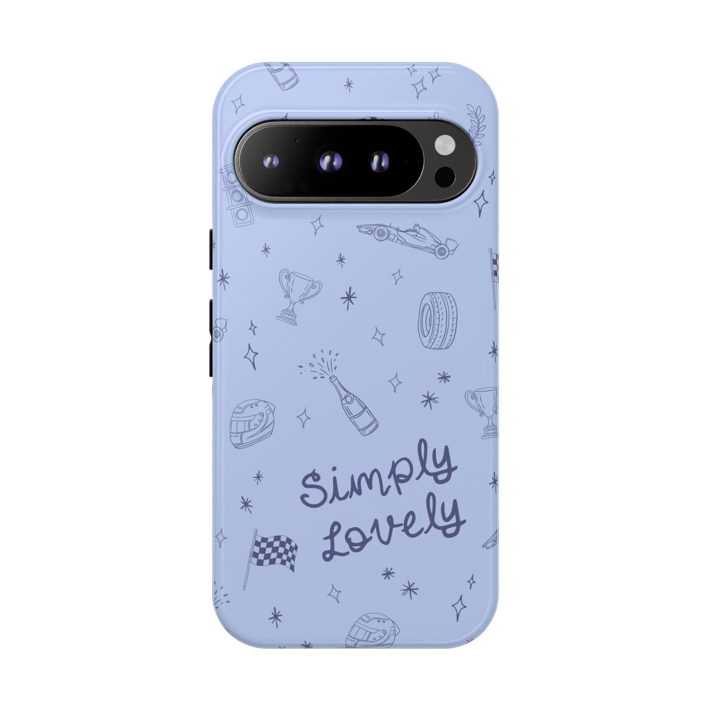 Blue Doodle "Simply Lovely" F1 Phone Case Design