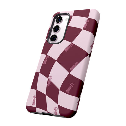 F1 Phone Case Pink Checkered Design, Trendy F1 Gift, Formula 1 Gift, Cute F1 Phone Case, Unique Formula One Phone Case
