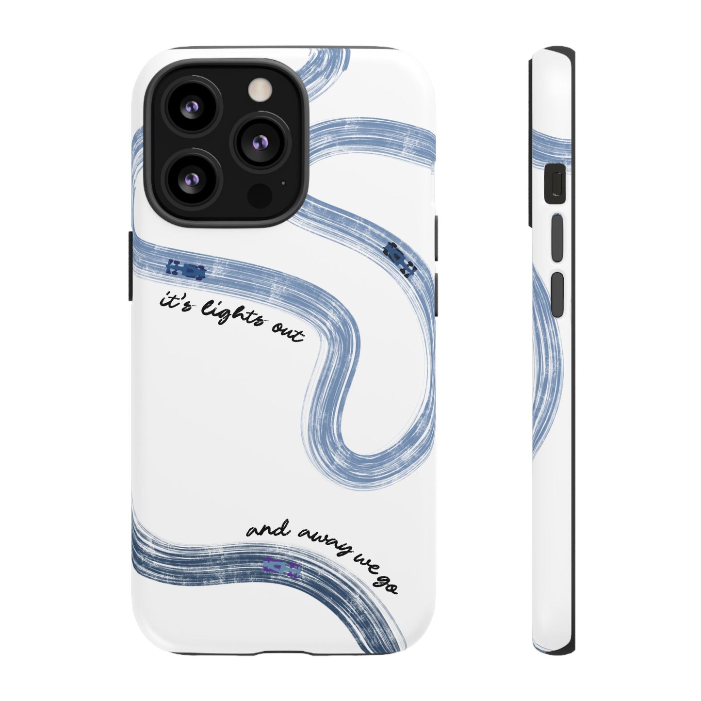 F1 Phone Case Blue Painted "its lights out and away we go", Trendy F1 Gift, Formula 1 Gift, Cute F1 Phone Case, Gift for F1 Fans