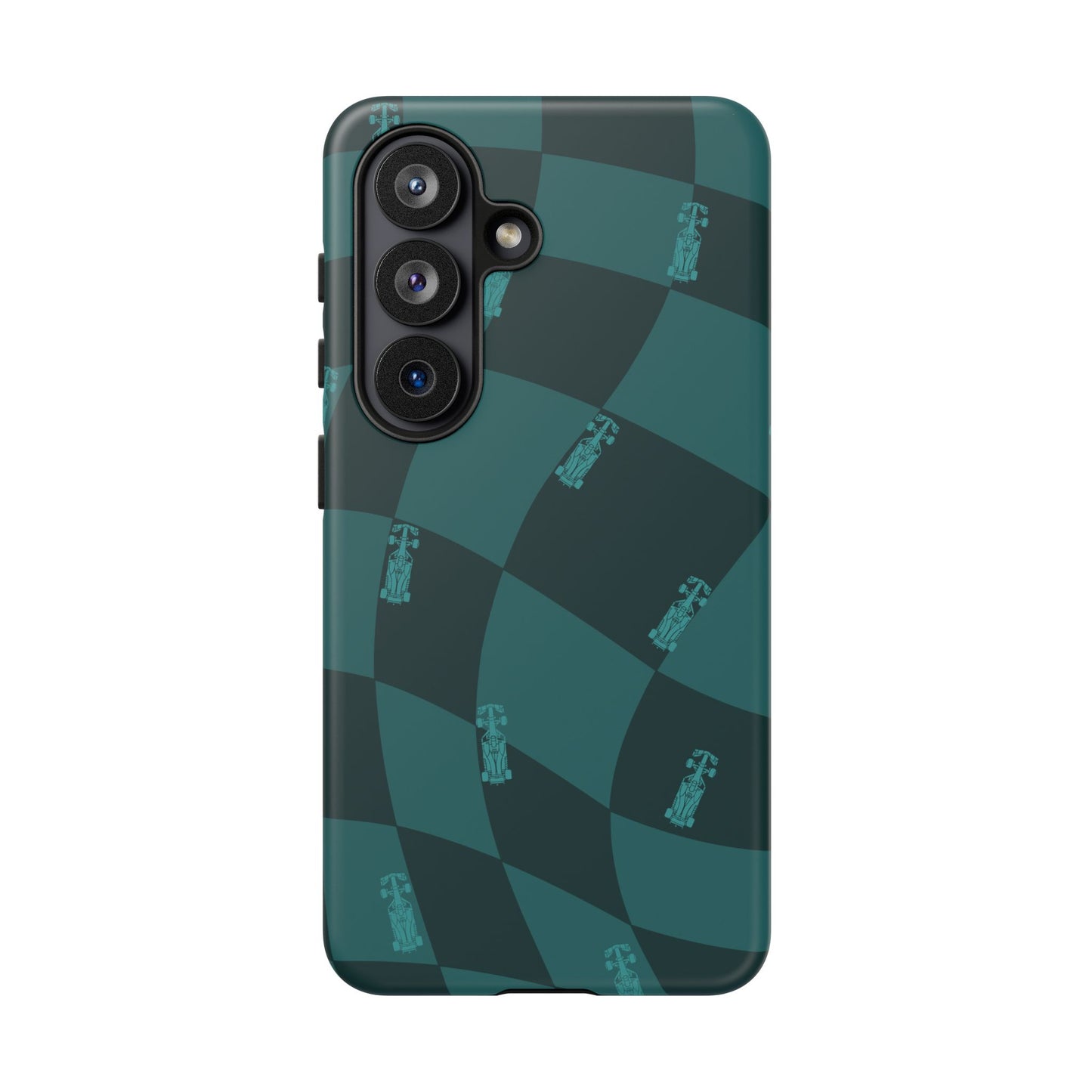 F1 Phone Case Teal Checkered Design, Trendy F1 Gift, Formula 1 Gift, Cute F1 Phone Case, Unique Formula One Phone Case