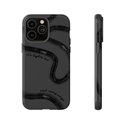 F1 Phone Case Monochrome Black Painted "its lights out and away we go", Trendy F1 Gift, Formula 1 Gift, Cute F1 Phone Case, Phone Case