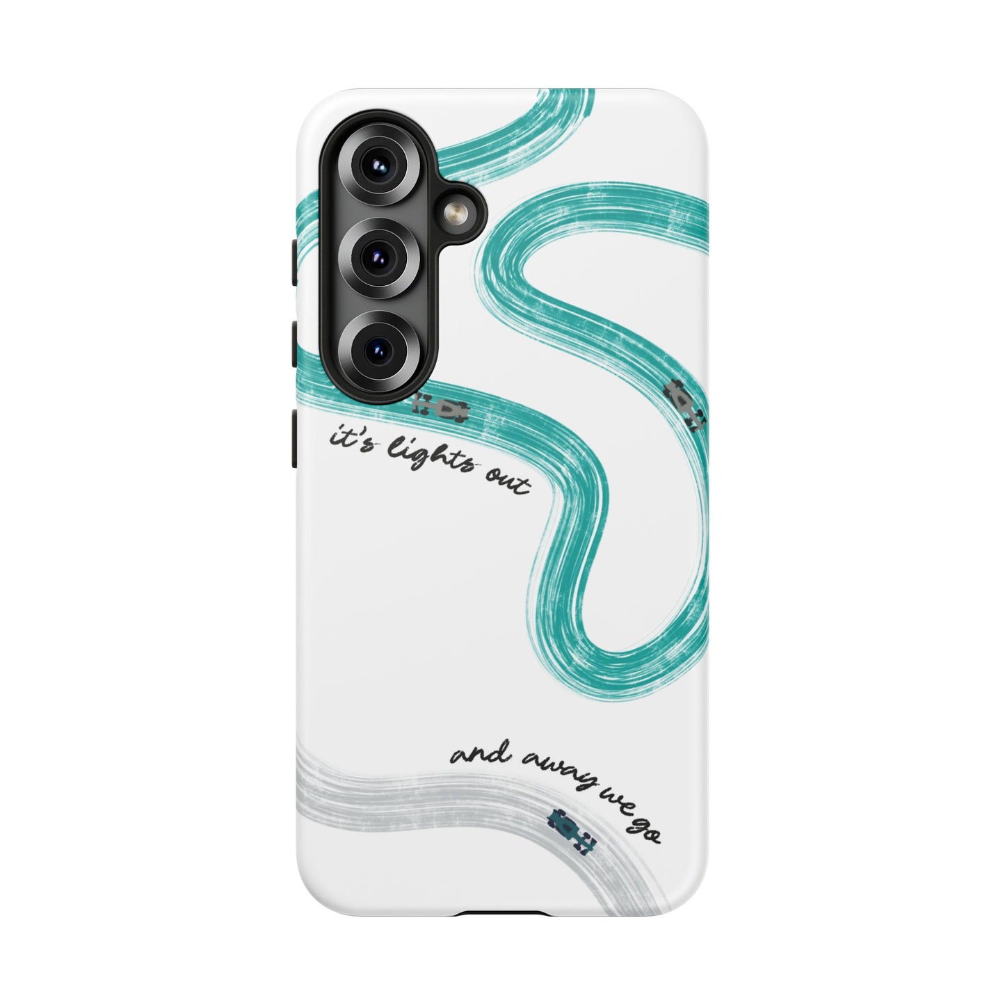 Mercedes F1 Phone Case Painted "its lights out and away we go", Trendy F1 Gift, Formula 1 Gift, Cute F1 Phone Case