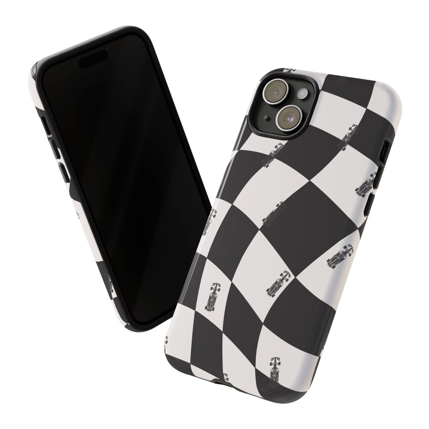 F1 Phone Case Black and White Checkered Design, Trendy F1 Gift, Formula 1 Gift, Cute F1 Phone Case, Unique Formula One Phone Case