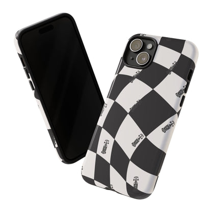 F1 Phone Case Black and White Checkered Design, Trendy F1 Gift, Formula 1 Gift, Cute F1 Phone Case, Unique Formula One Phone Case