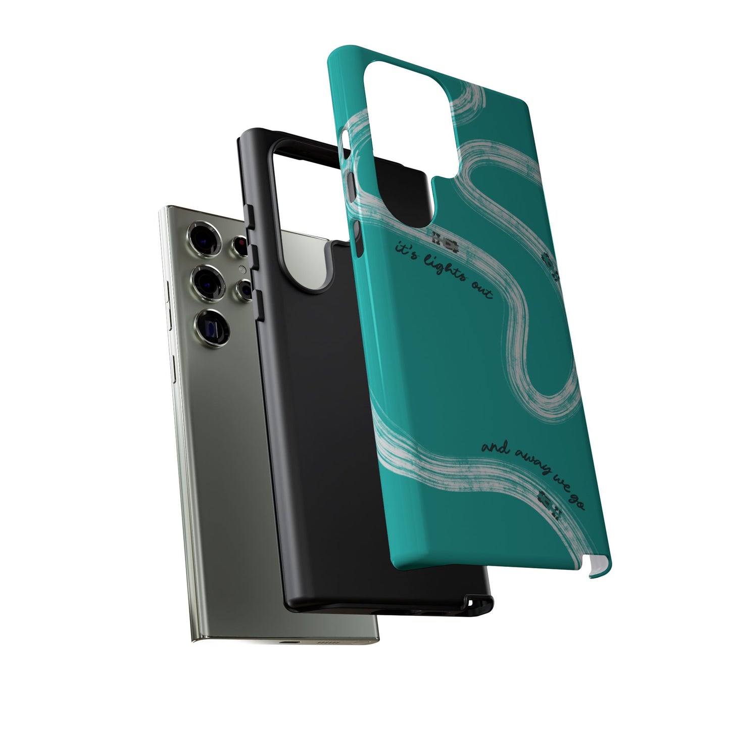 Mercedes F1 Phone Case Painted "its lights out and away we go", Trendy F1 Gift, Formula 1 Gift, Cute F1 Phone Case