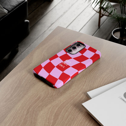Pink and Red Checkered F1 Phone Case, Box Box Box F1 Phone Case