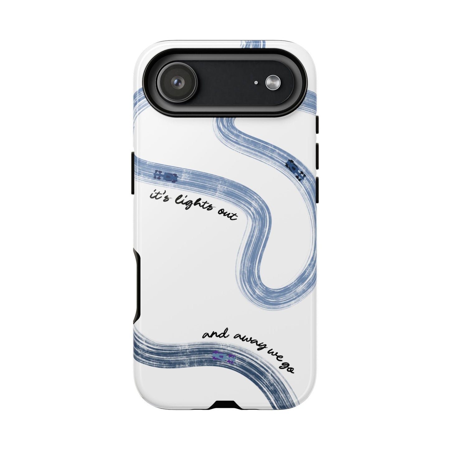 F1 Phone Case Blue Painted "its lights out and away we go", Trendy F1 Gift, Formula 1 Gift, Cute F1 Phone Case, Gift for F1 Fans