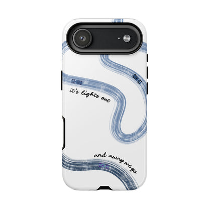F1 Phone Case Blue Painted "its lights out and away we go", Trendy F1 Gift, Formula 1 Gift, Cute F1 Phone Case, Gift for F1 Fans