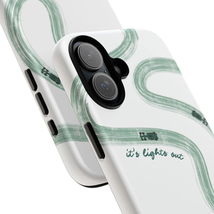 F1 Phone Case Green Painted "its lights out and away we go", Trendy F1 Gift, Formula 1 Gift, Cute F1 Phone Case, Gift for F1 Fans