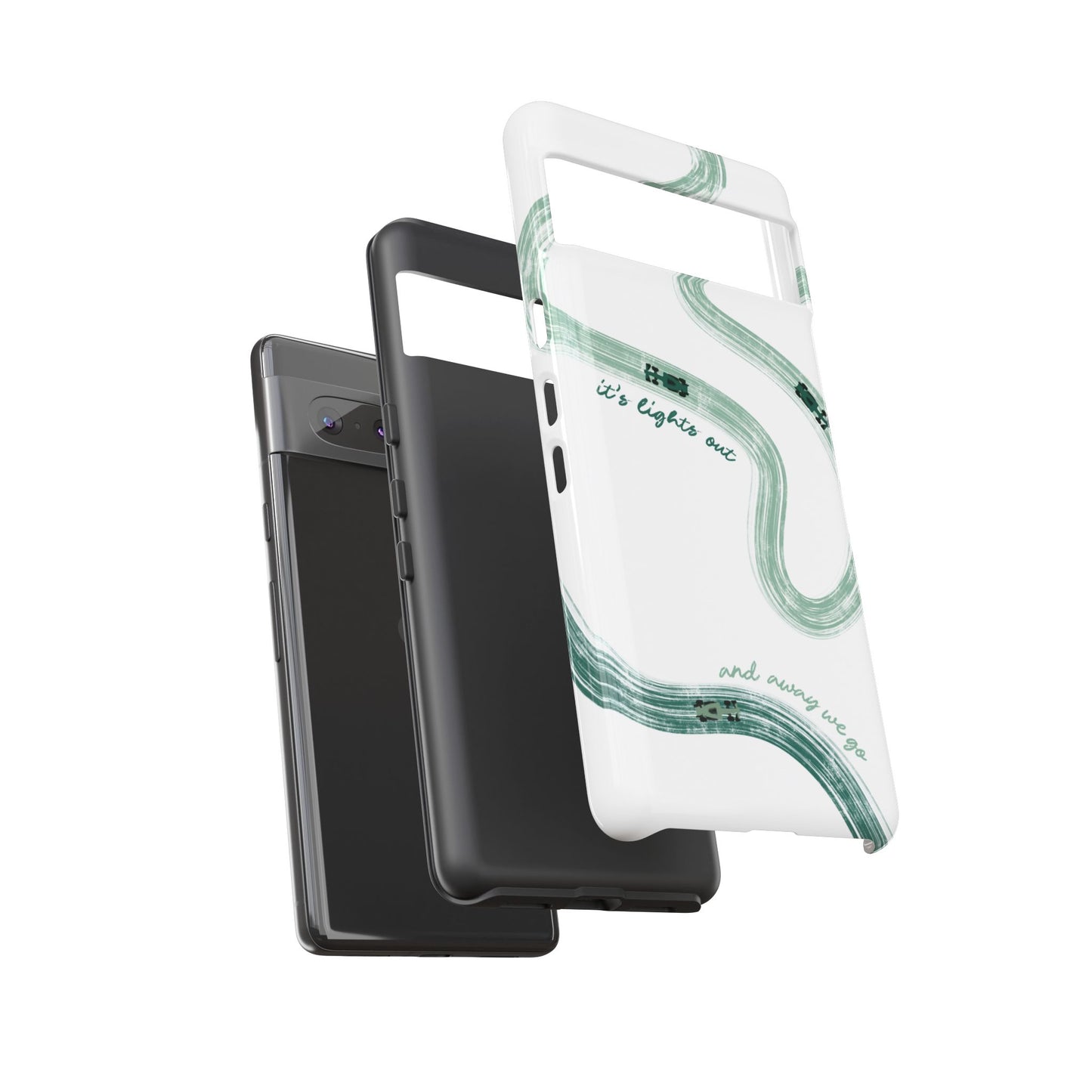 F1 Phone Case Green Painted "its lights out and away we go", Trendy F1 Gift, Formula 1 Gift, Cute F1 Phone Case, Gift for F1 Fans