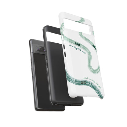 F1 Phone Case Green Painted "its lights out and away we go", Trendy F1 Gift, Formula 1 Gift, Cute F1 Phone Case, Gift for F1 Fans