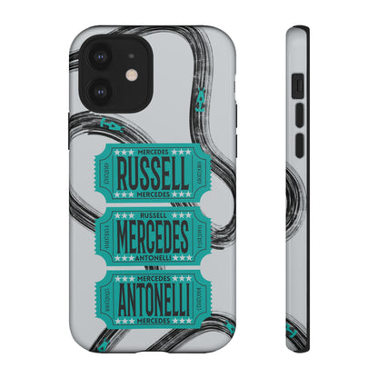 Mercedes F1 Phone Case Painted Ticket Stubs, Trendy F1 Gift, Formula 1 Gift, Cute F1 Phone Case