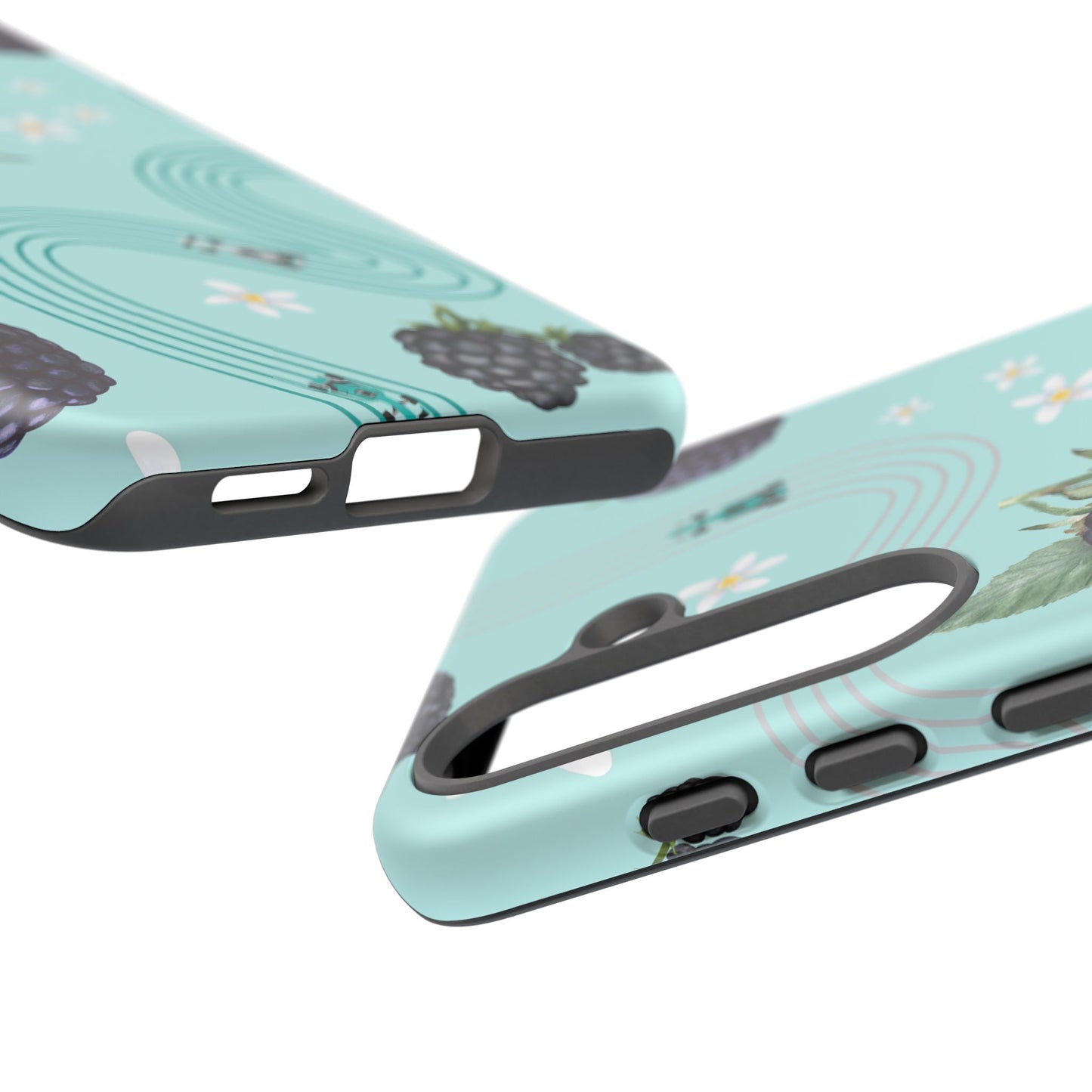 Teal F1 Mercedes and Blackberries Phone Case , Trendy F1 Gift, Formula 1 Gift, Cute Fruit F1 Phone Case, Unique Phone Case