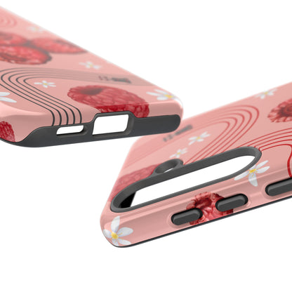 Red F1 Haas and Raspberries Phone Case, Trendy F1 Gift, Formula 1 Gift, Cute Fruit F1 Phone Case, Unique Phone Case