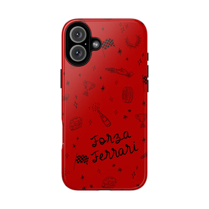 F1 Ferrari Racing Doodle "Forza Ferrari" F1 Phone Case Design
