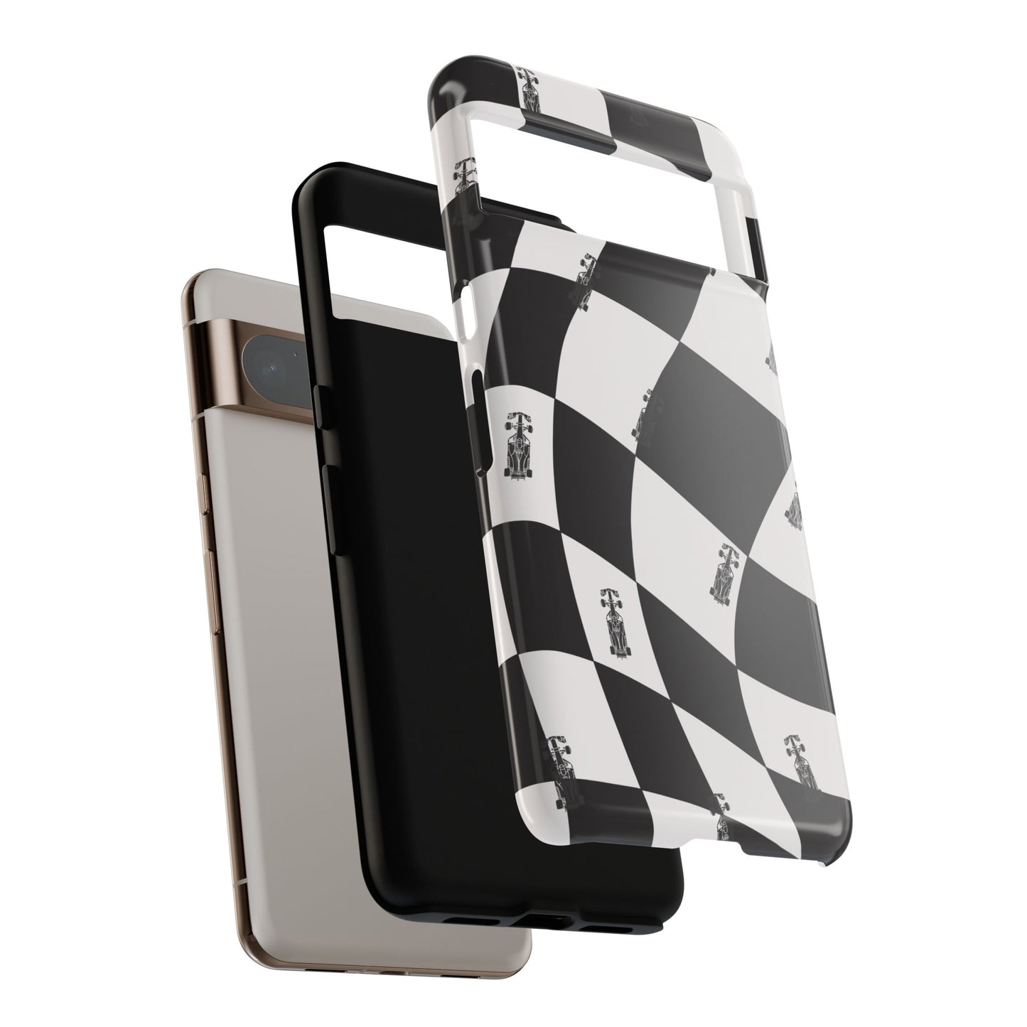 F1 Phone Case Black and White Checkered Design, Trendy F1 Gift, Formula 1 Gift, Cute F1 Phone Case, Unique Formula One Phone Case