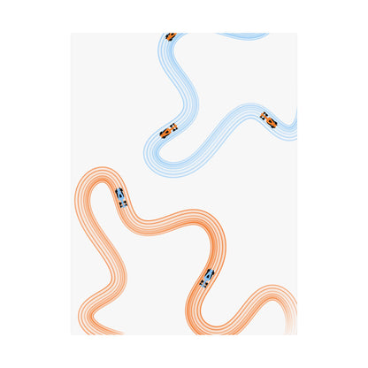 McLaren Orange and Blue F1 Matte Vertical Poster | Formula 1 Art Print (US SIZING)