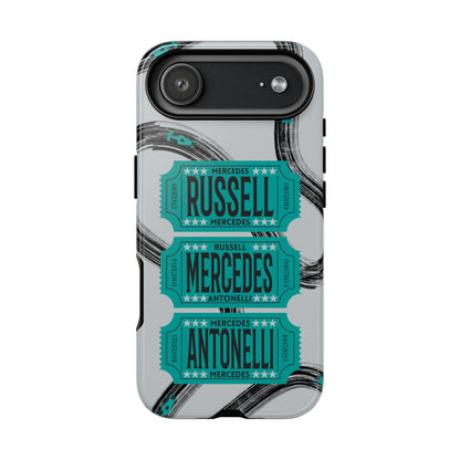 Mercedes F1 Phone Case Painted Ticket Stubs, Trendy F1 Gift, Formula 1 Gift, Cute F1 Phone Case