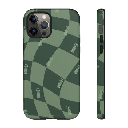 F1 Phone Case Green Checkerboard Design, Trendy F1 Gift, Formula 1 Gift, Cute F1 Phone Case, Unique Formula One Phone Case