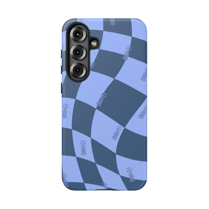 F1 Phone Case Blue Checkerboard Design, Trendy F1 Gift, Formula 1 Gift, Cute F1 Phone Case, Unique Formula One Phone Case