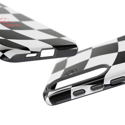 Black and Red Checkered F1 Phone Case, Box Box Box F1 Phone Case