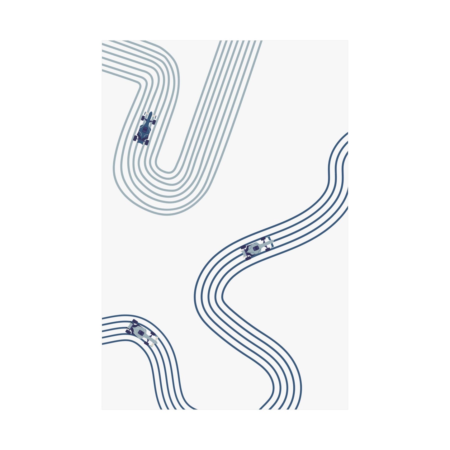 Abstract Blue F1 Matte Vertical Poster | F1 Giclée Art Print (US SIZING)