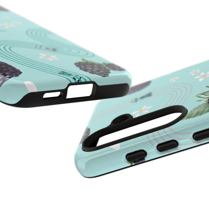 Teal F1 Mercedes and Blackberries Phone Case , Trendy F1 Gift, Formula 1 Gift, Cute Fruit F1 Phone Case, Unique Phone Case