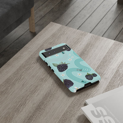 Teal F1 Mercedes and Blackberries Phone Case , Trendy F1 Gift, Formula 1 Gift, Cute Fruit F1 Phone Case, Unique Phone Case
