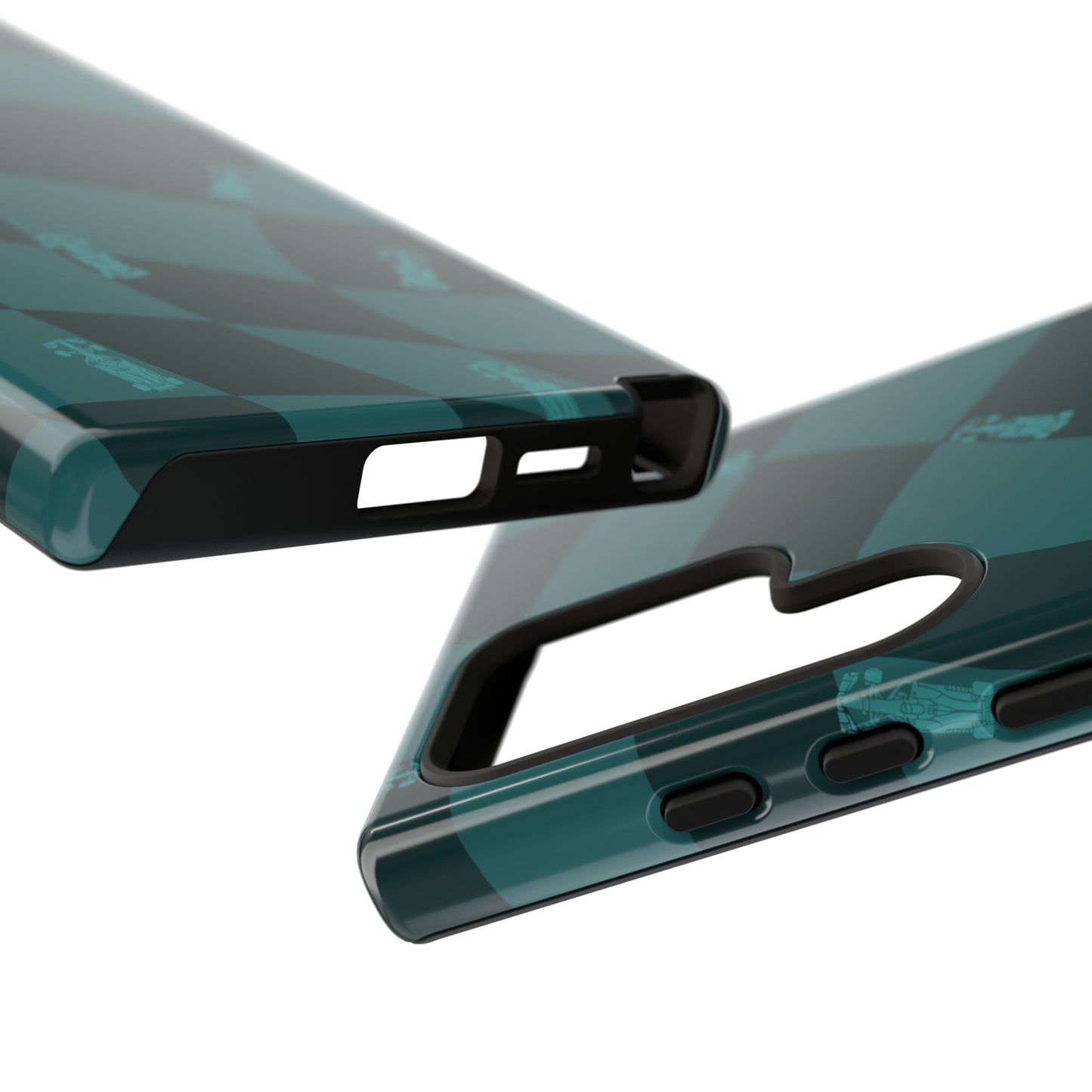 F1 Phone Case Teal Checkered Design, Trendy F1 Gift, Formula 1 Gift, Cute F1 Phone Case, Unique Formula One Phone Case