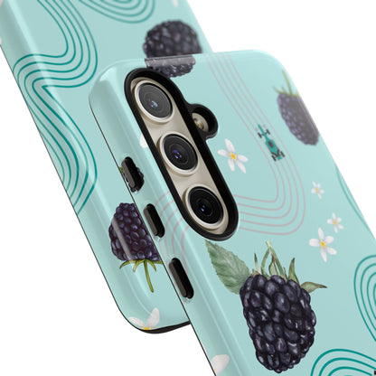 Teal F1 Mercedes and Blackberries Phone Case , Trendy F1 Gift, Formula 1 Gift, Cute Fruit F1 Phone Case, Unique Phone Case