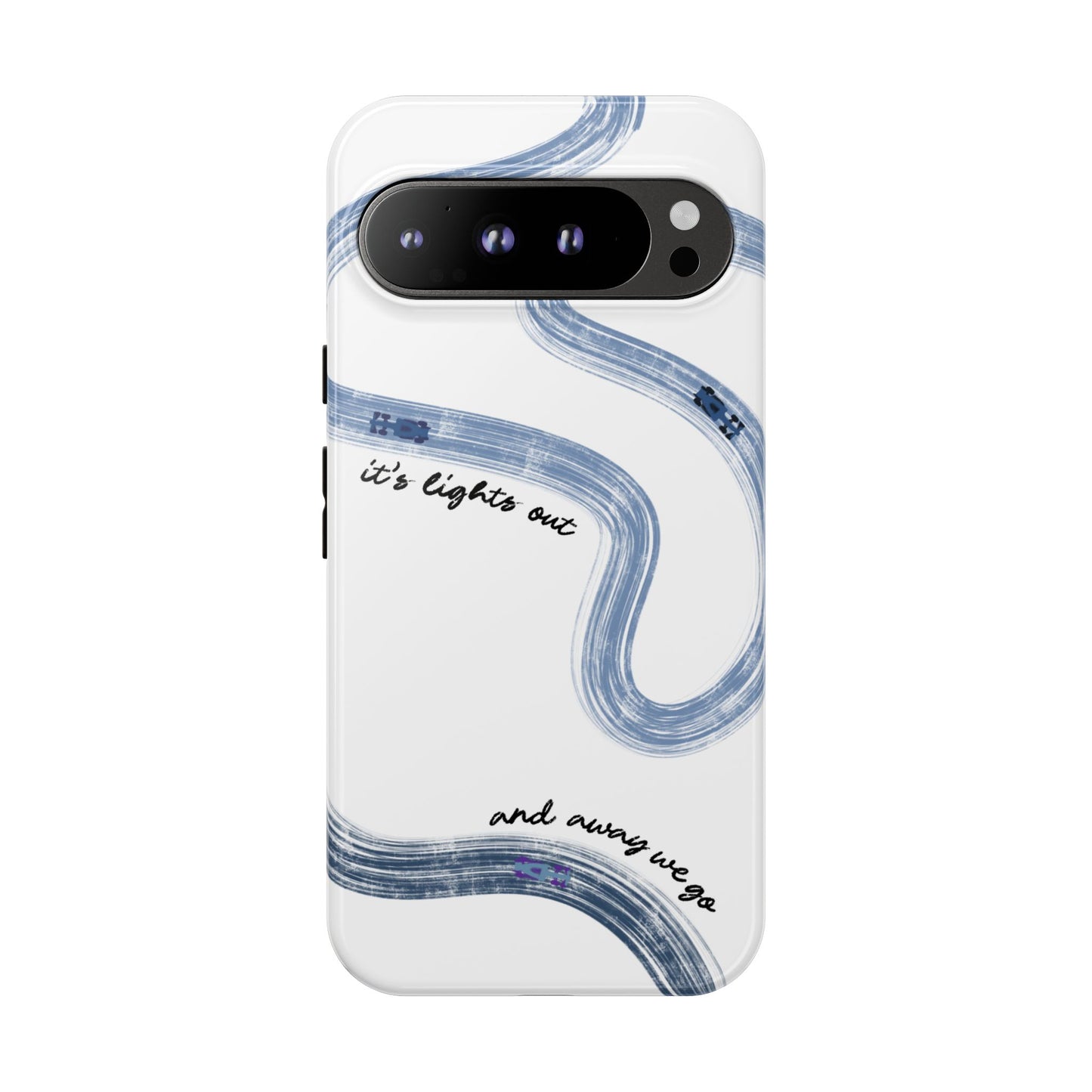 F1 Phone Case Blue Painted "its lights out and away we go", Trendy F1 Gift, Formula 1 Gift, Cute F1 Phone Case, Gift for F1 Fans