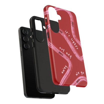 Red and Pink Lights Out F1 Phone Case Design, Trendy F1 Gift, Formula 1 Gift, Cute F1 Phone Case, Unique Formula One Phone Case