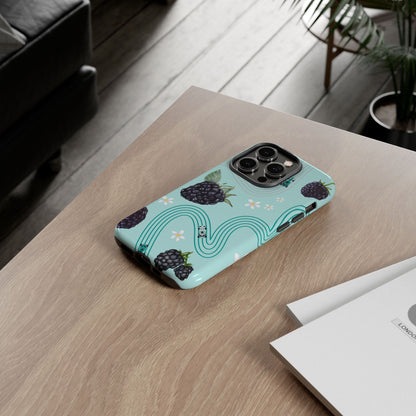 Teal F1 Mercedes and Blackberries Phone Case , Trendy F1 Gift, Formula 1 Gift, Cute Fruit F1 Phone Case, Unique Phone Case