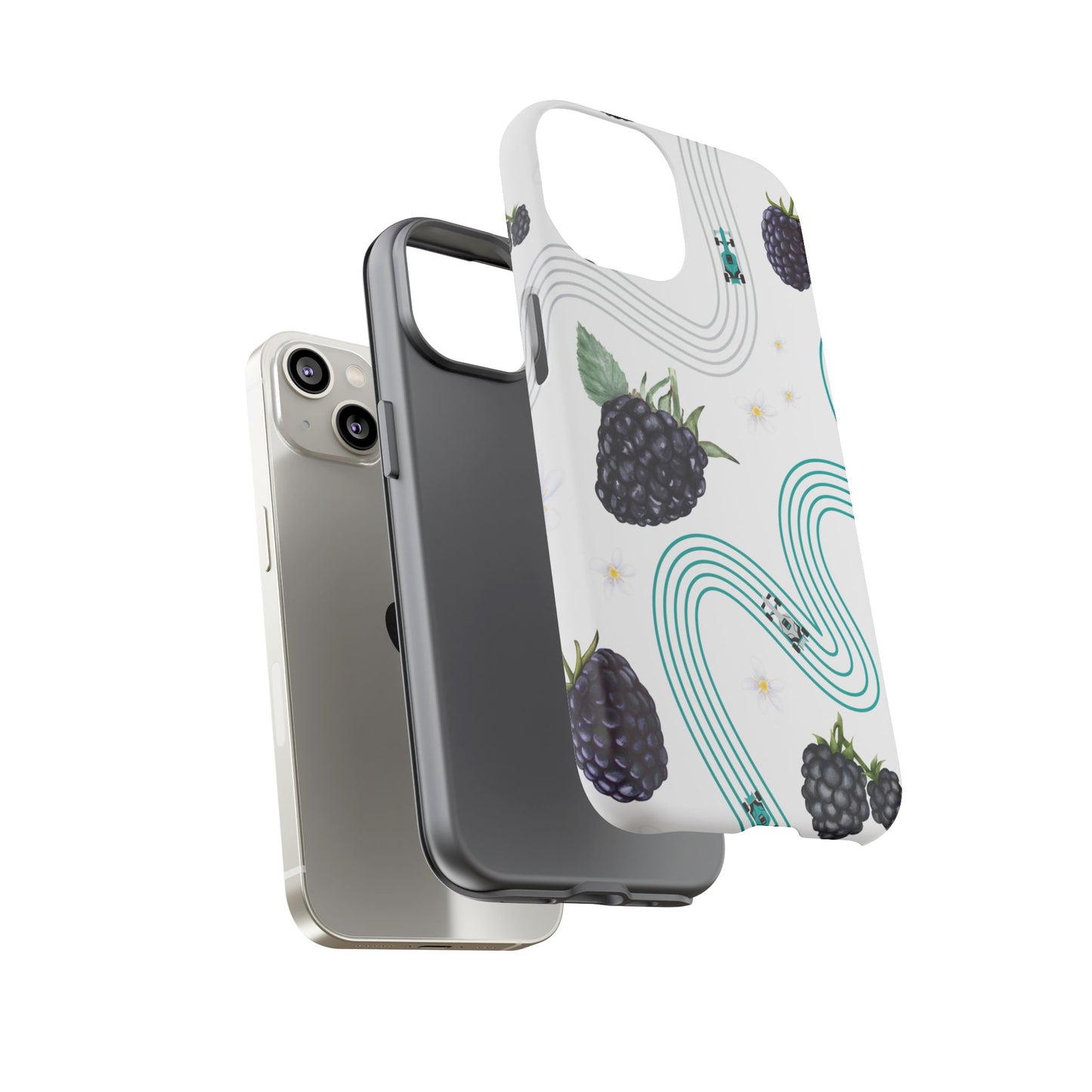 F1 Mercedes and Blackberries Phone Case , Trendy F1 Gift, Formula 1 Gift, Cute Fruit F1 Phone Case, Unique Phone Case