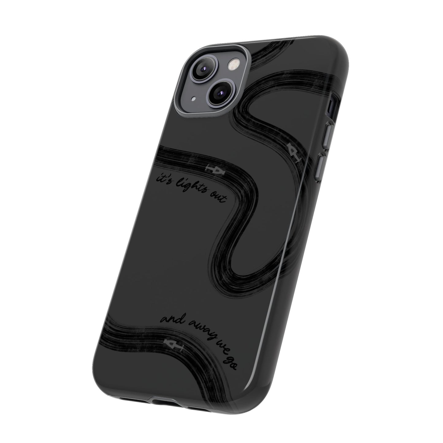 F1 Phone Case Monochrome Black Painted "its lights out and away we go", Trendy F1 Gift, Formula 1 Gift, Cute F1 Phone Case, Phone Case