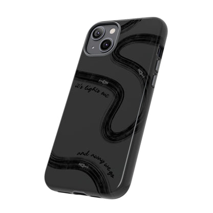 F1 Phone Case Monochrome Black Painted "its lights out and away we go", Trendy F1 Gift, Formula 1 Gift, Cute F1 Phone Case, Phone Case